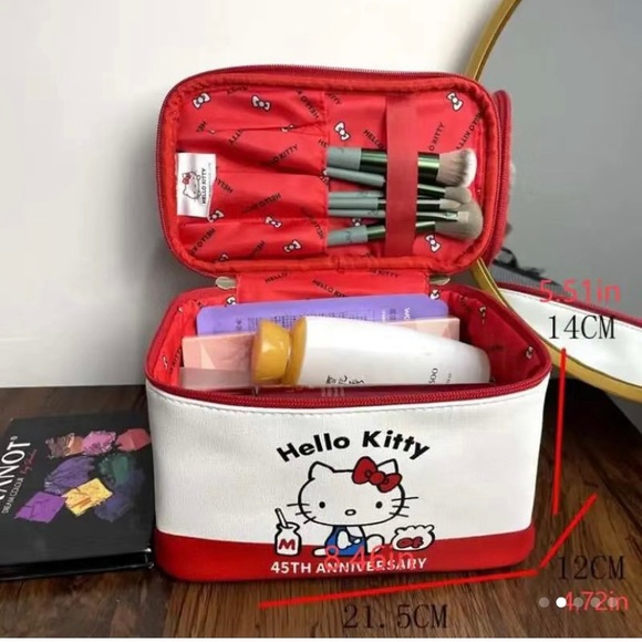 New Hello Kitty Cosmetic Case 45th Anniversary - Picture 8 of 12